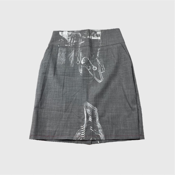 "Gray Love DSTR-011"   
Gray Photograph Print Skirt 👁 - Picture 1 of 5